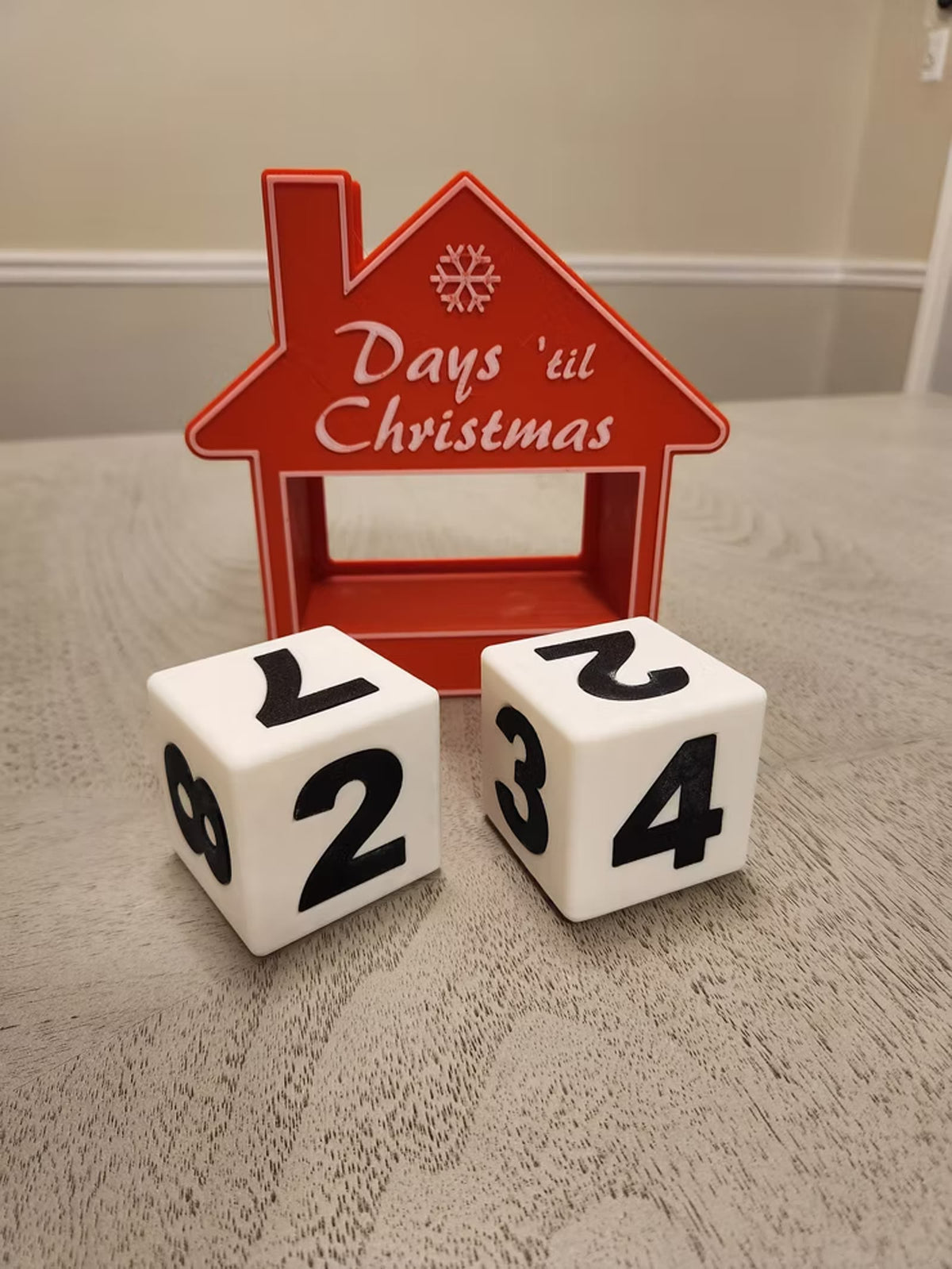 House countdown with the number cubes set in front