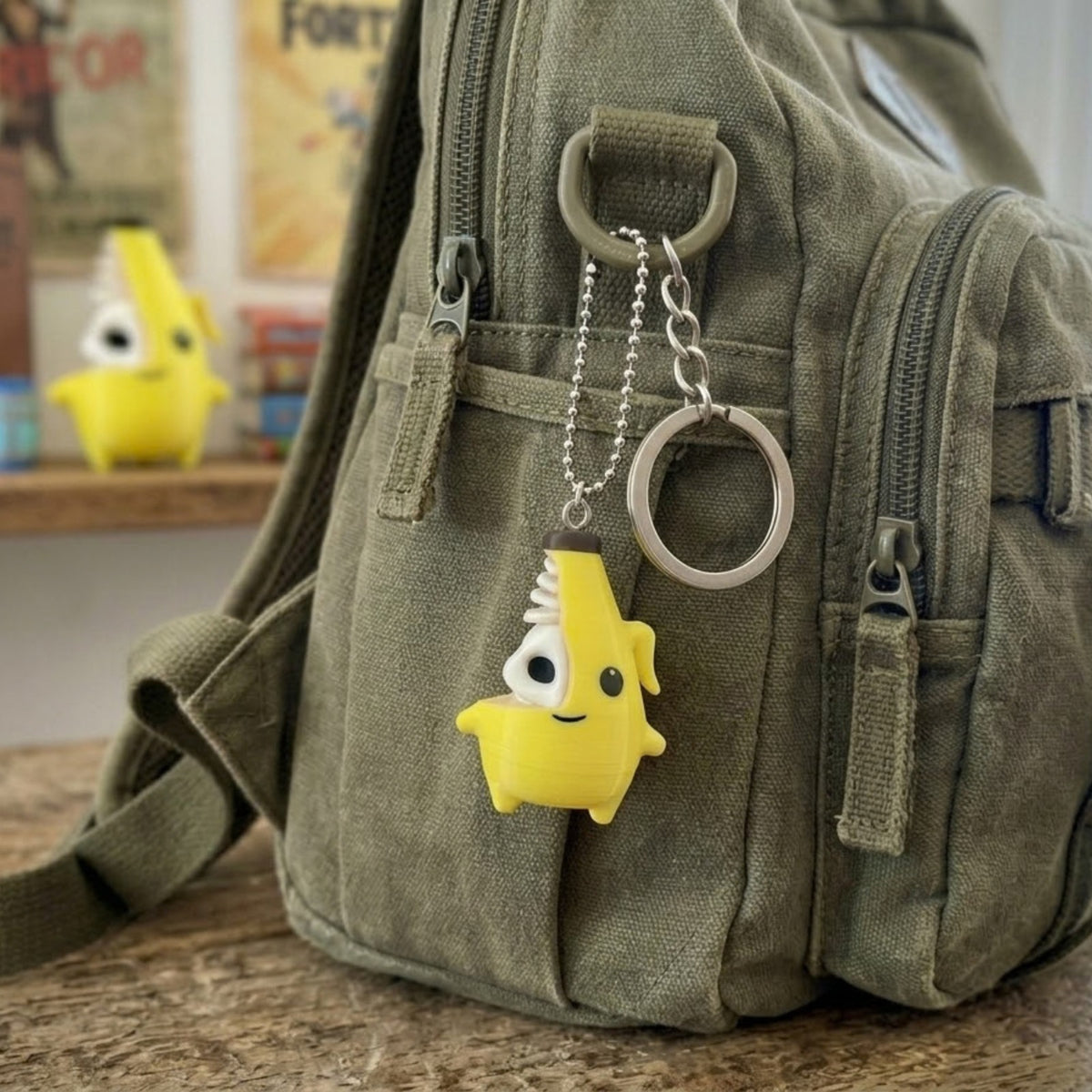 Cute Banana Bones Keychain & Desk Figure, 3D Printed Half Skeleton Banana Gamer Gift
