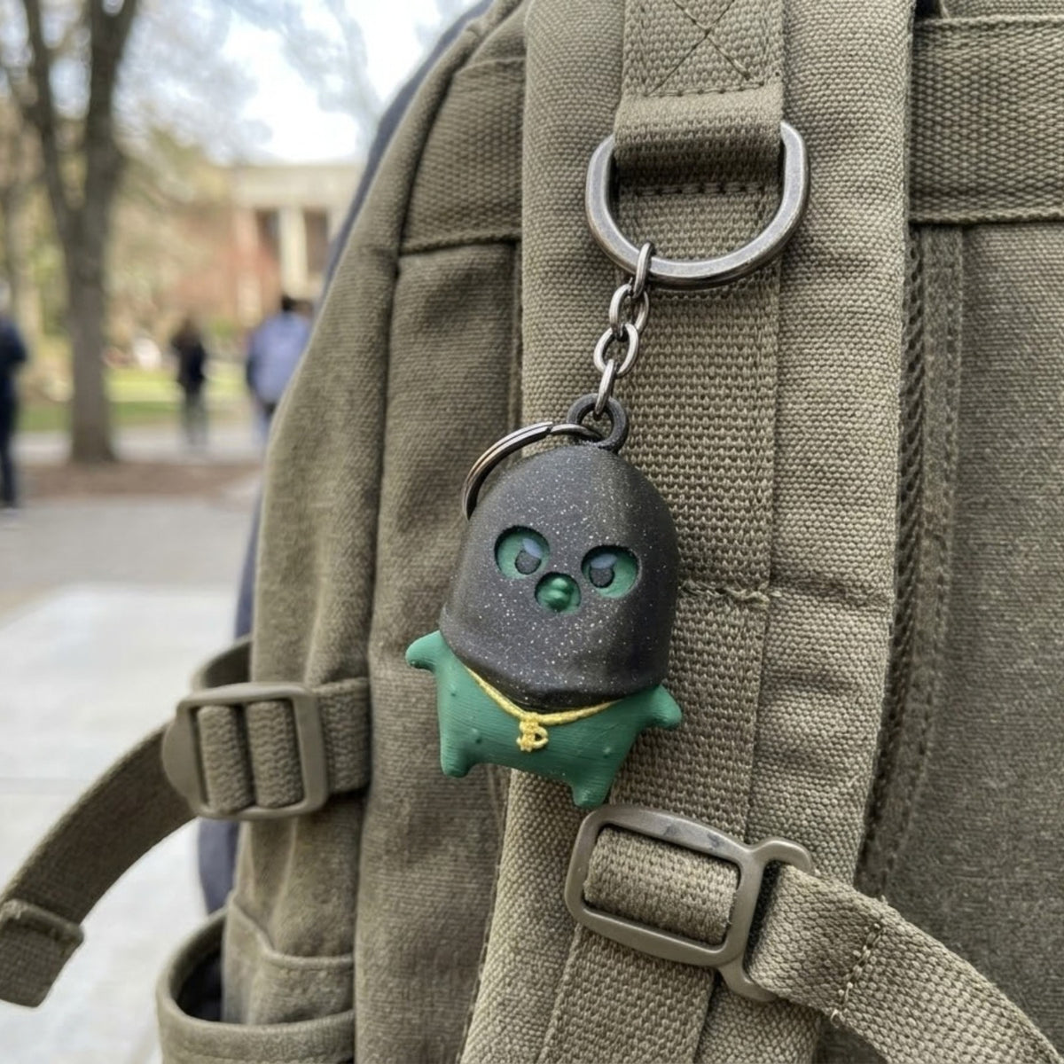 Cute Boss Pickle Keychain & Desk Figure, 3D Printed Ski Mask Bandit Gamer Gift