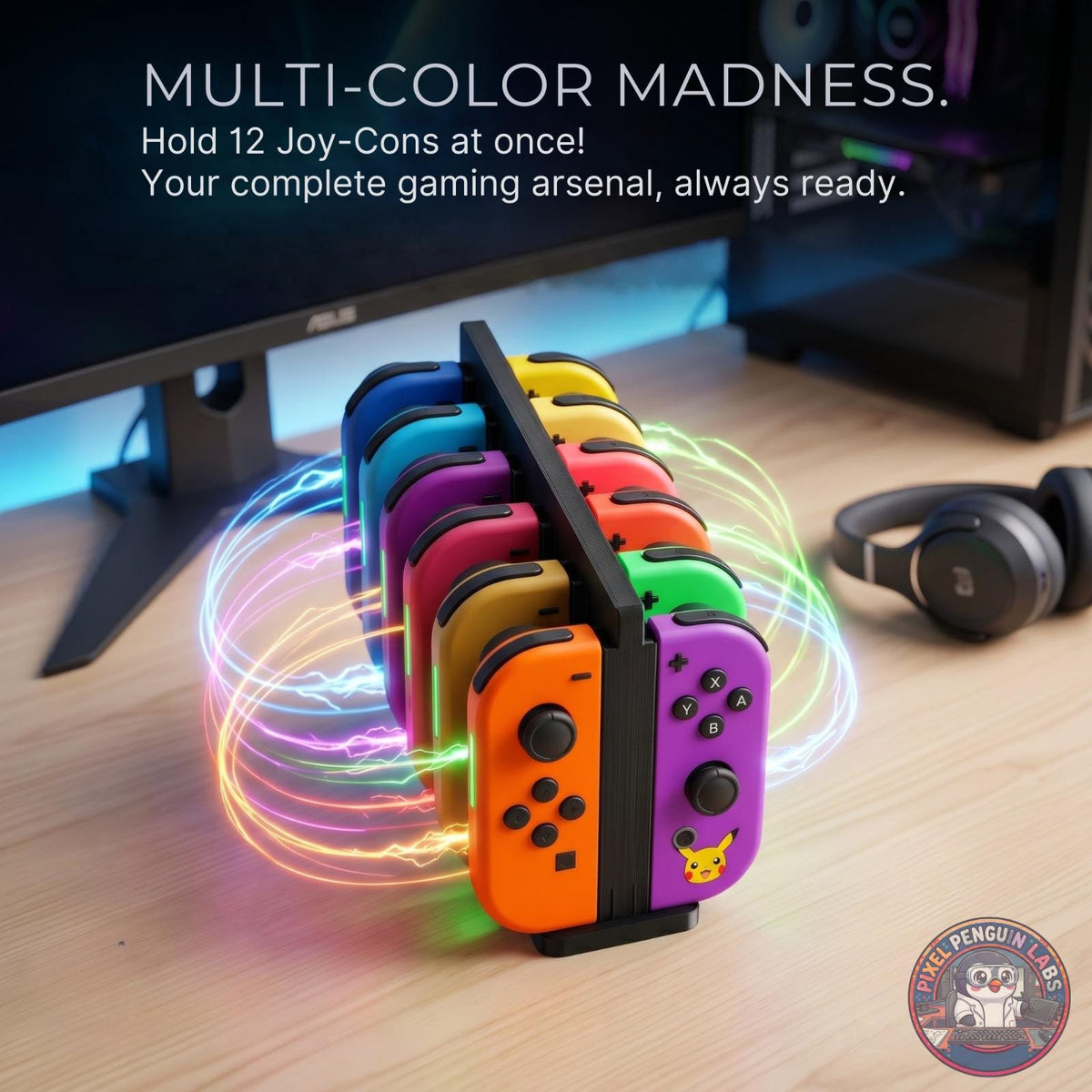Joy Con Desktop Organizer Holds 12! - 3D Printed