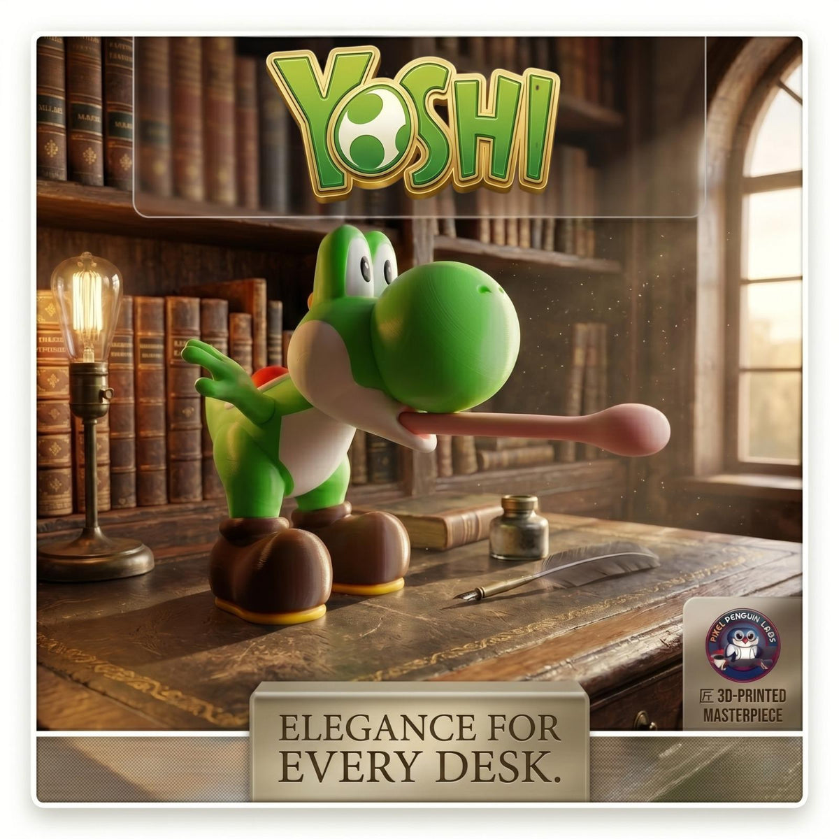 3D-Printed Yo-Shi Figurine – Dynamic Pose, Gaming Desk Decor