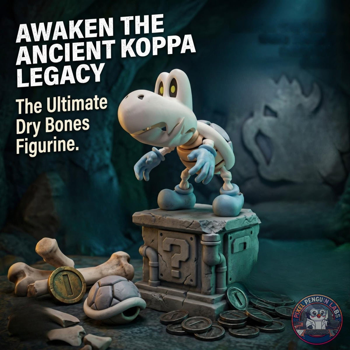 3D Printed D. Bones Figure with Hidden Storage Shell