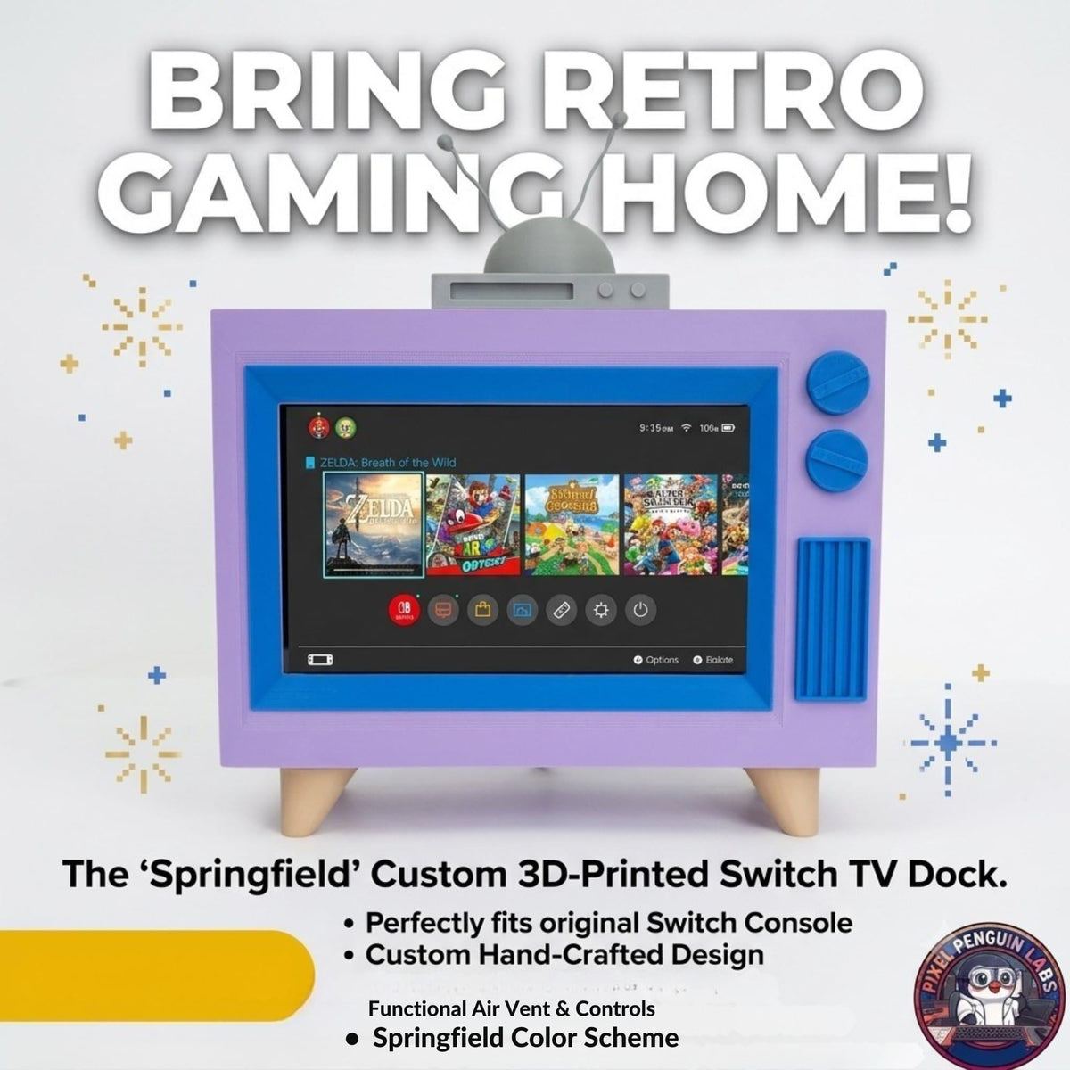 The Ultimate Simpsons Retro TV Nintendo Switch Dock & Storage Organizer
