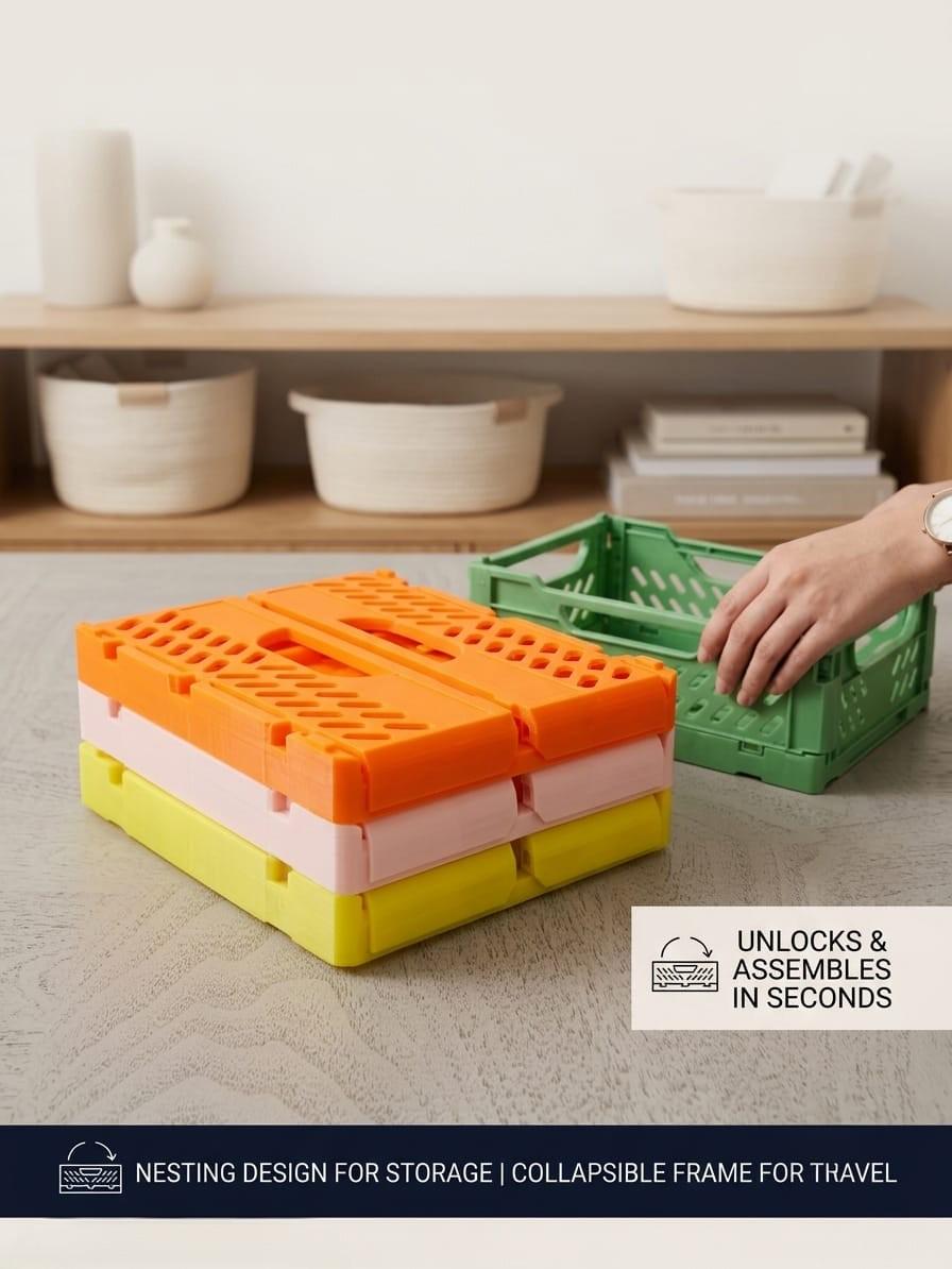 Collapsible and Stackable Crate Organizers