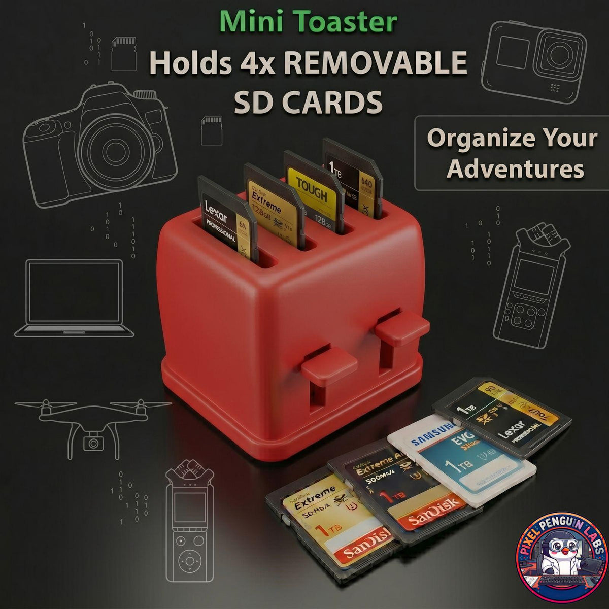 Mini Toaster SD Card Holder - BOGO Buy 2 Get 1 FREE!