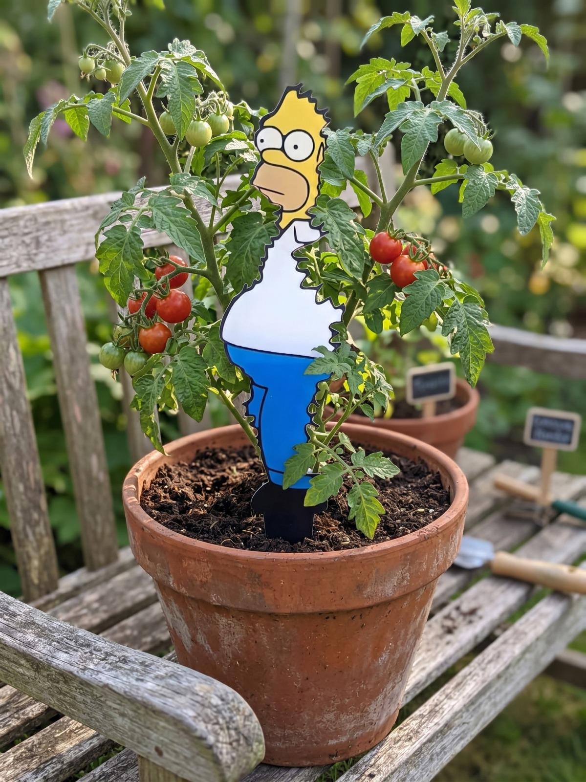 Simpsons Plant Stake - 3D Printed Funny Garden Decor Meme