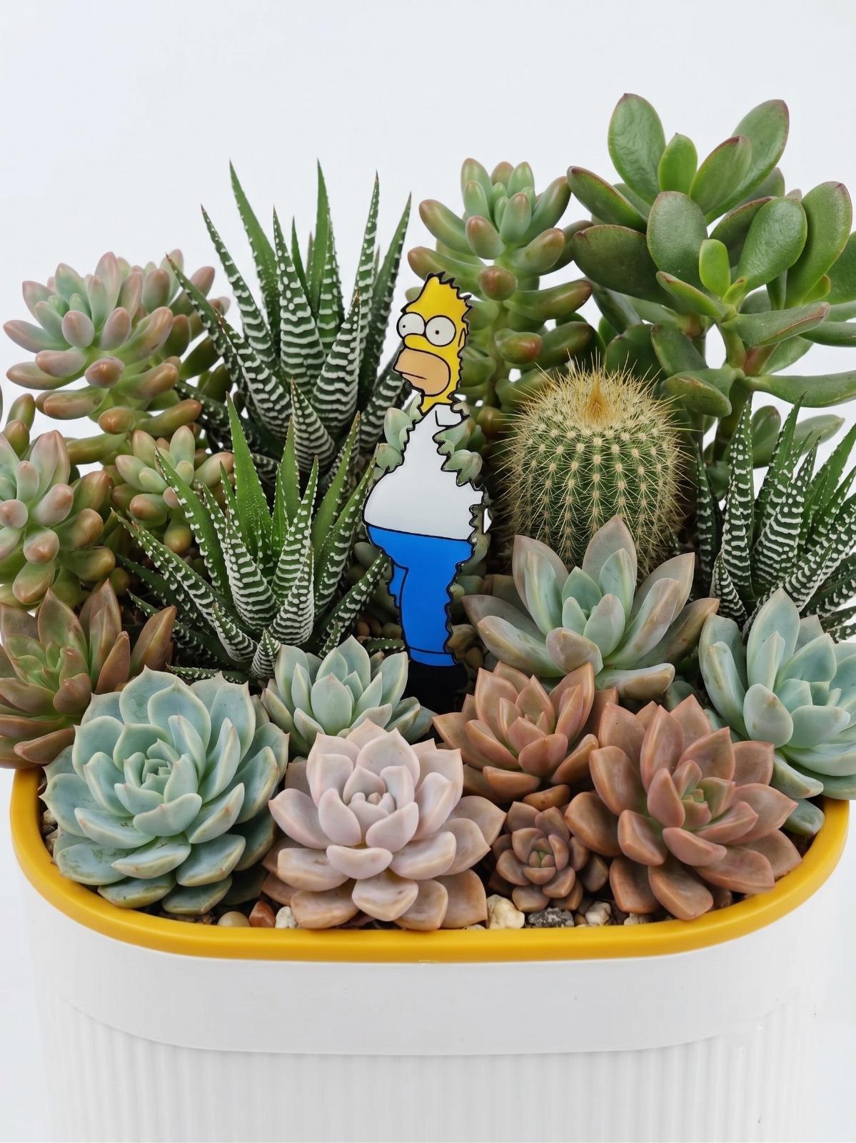 Simpsons Plant Stake - 3D Printed Funny Garden Decor Meme