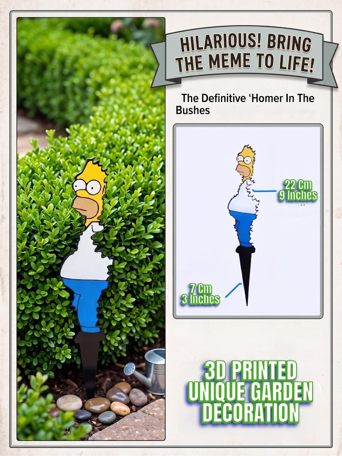 Simpsons Plant Stake - 3D Printed Funny Garden Decor Meme