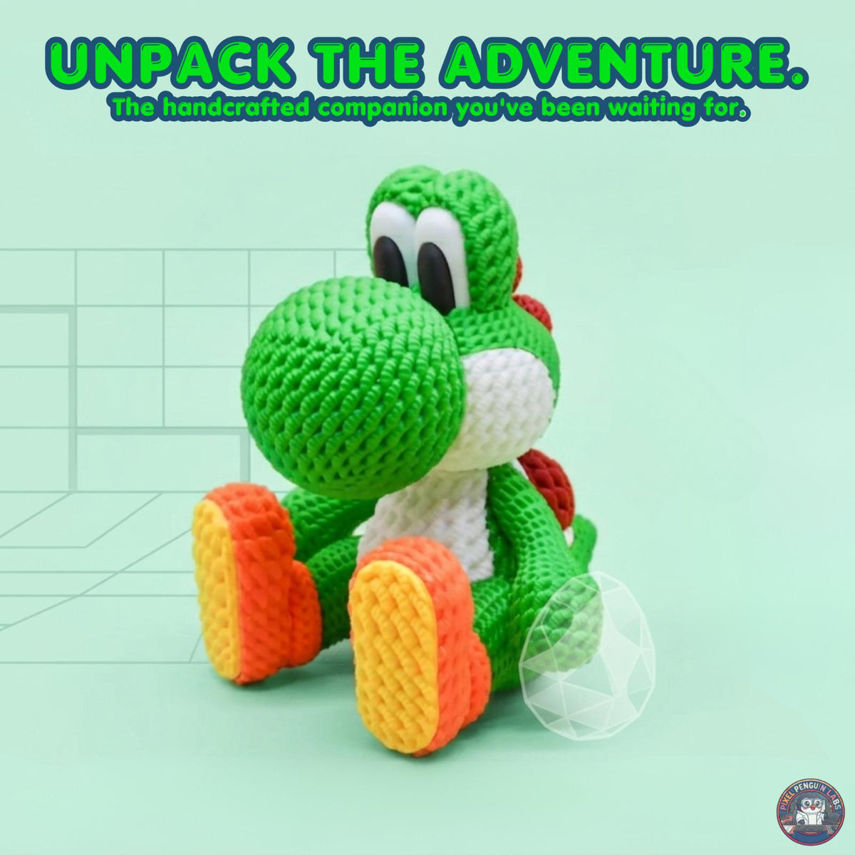 3D Printed Knitted Yo-shi Figure – Desk Decor Gaming Companion