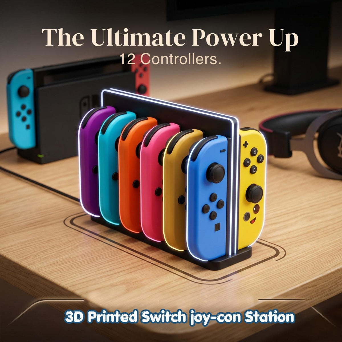 Joy Con Desktop Organizer Holds 12! - 3D Printed