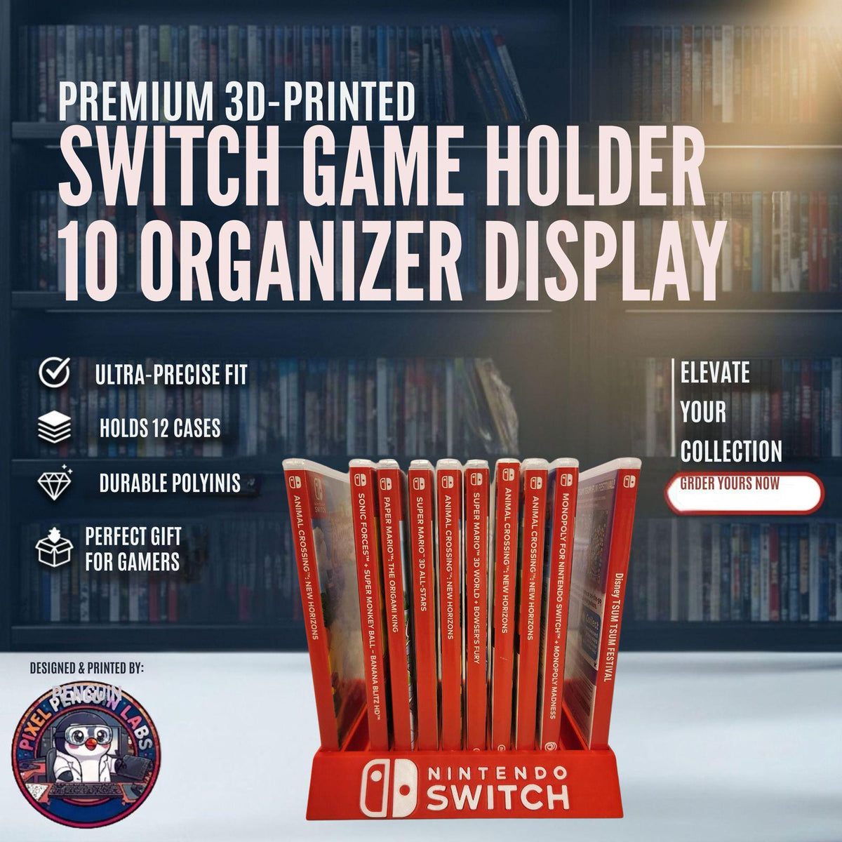 3D-Printed Switch Game Holder & Display Organizer