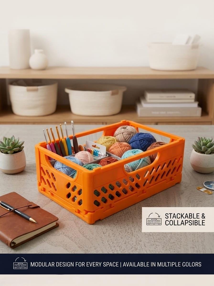 Collapsible and Stackable Crate Organizers