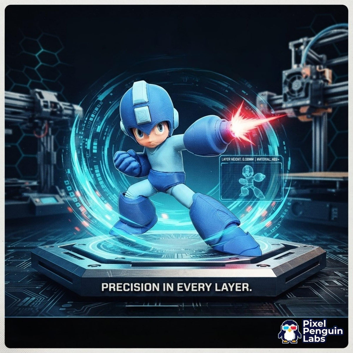 Retro Cyber Fighter: 3D-Printed Sci-Fi Figure