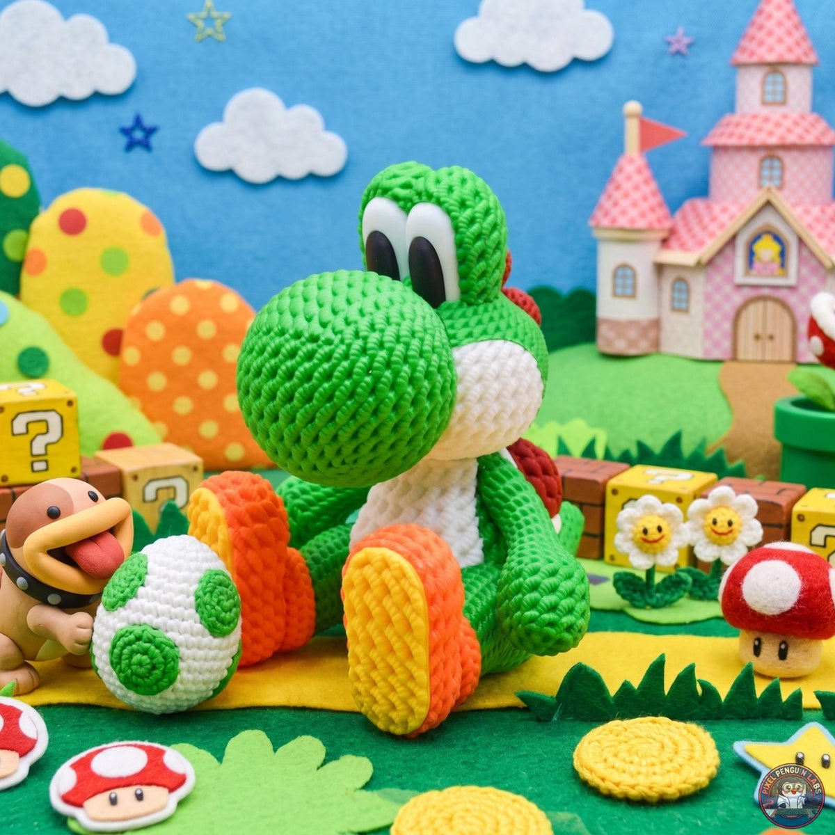 3D Printed Knitted Yo-shi Figure – Desk Decor Gaming Companion