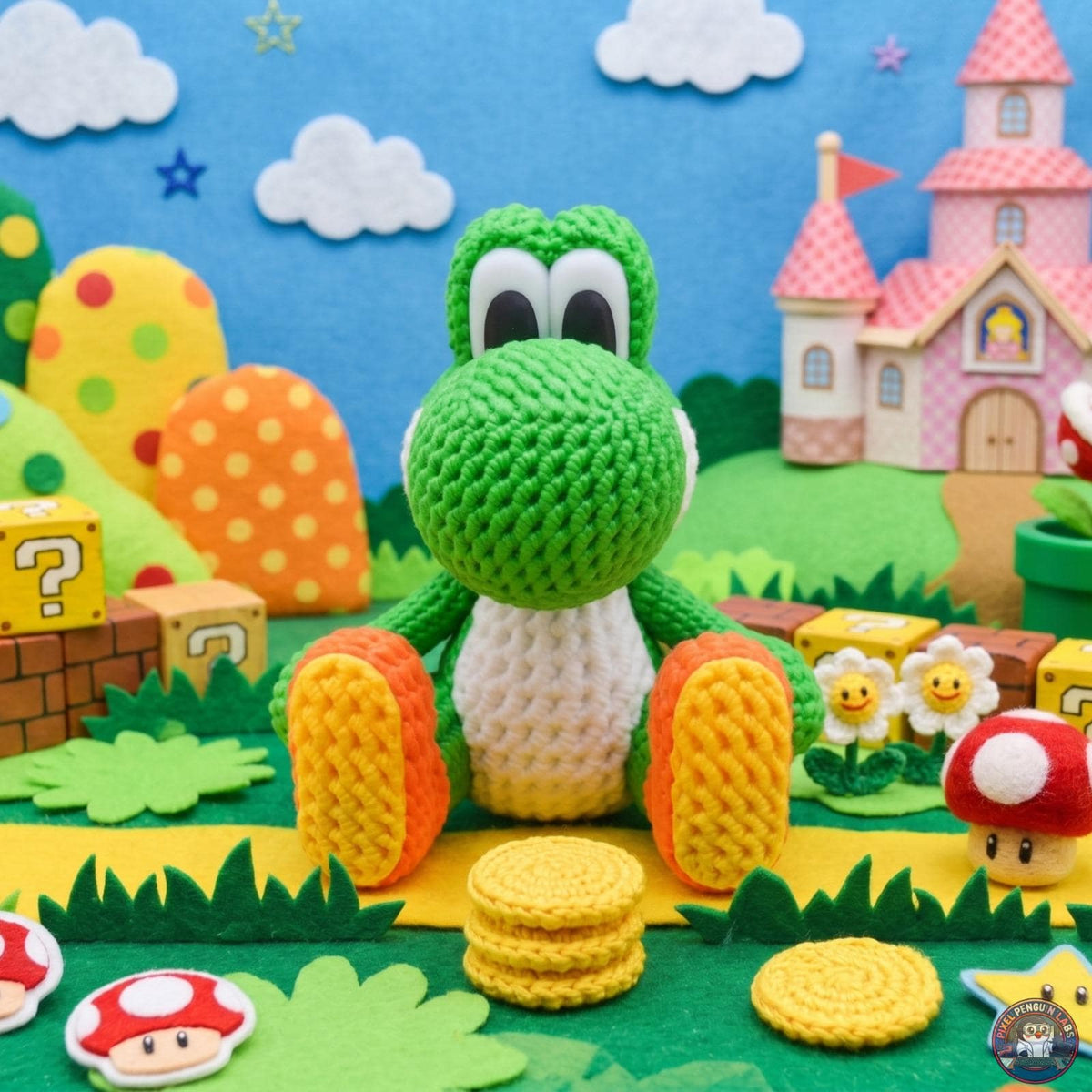 3D Printed Knitted Yo-shi Figure – Desk Decor Gaming Companion