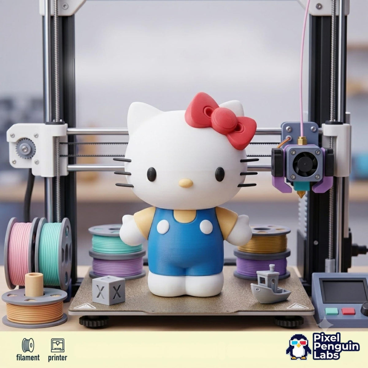 Custom 3D Printed Pop Culture Cat Figurine – Customizable Colours!