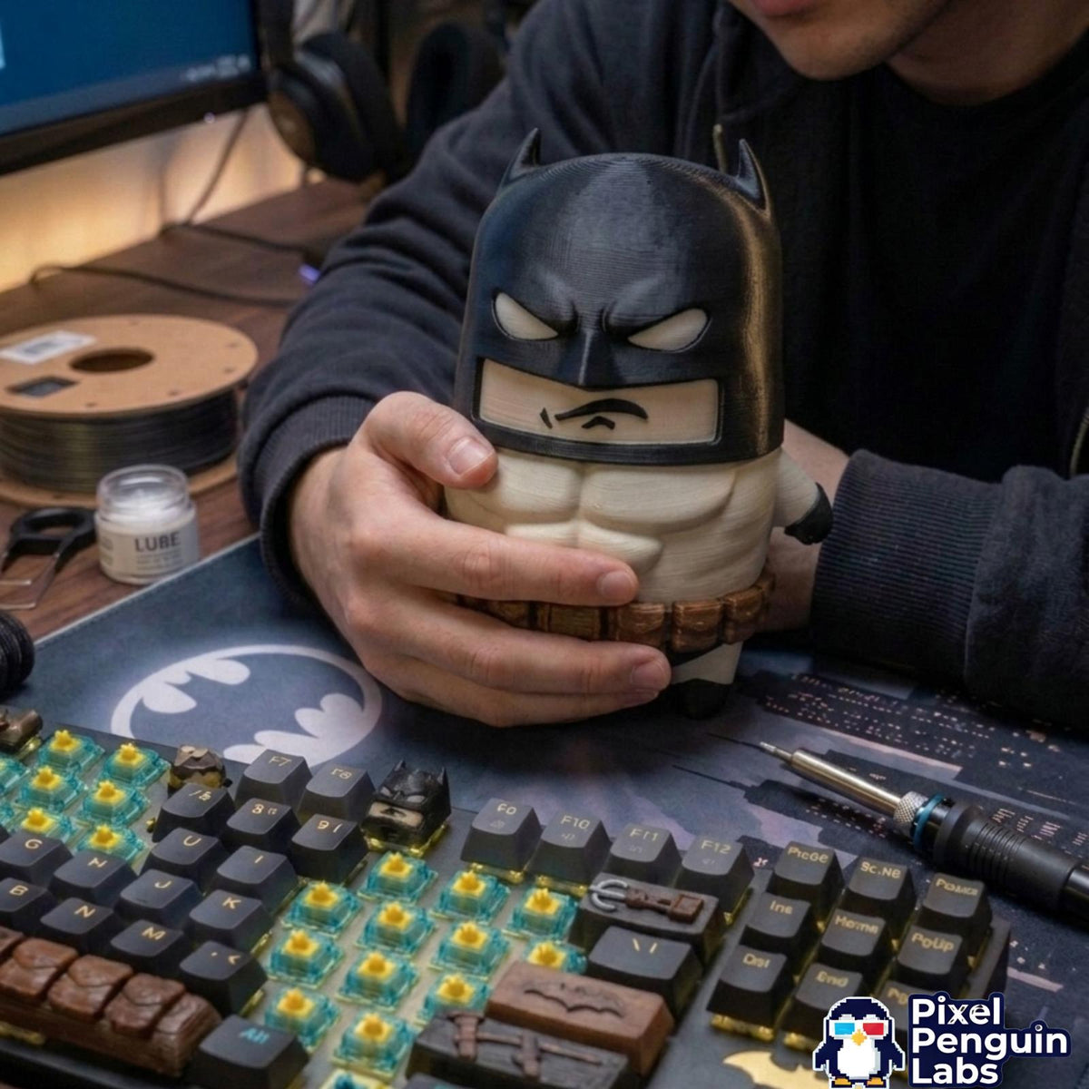 Bat Knight Collectible – 3D Printed Hero Figure & Keychain