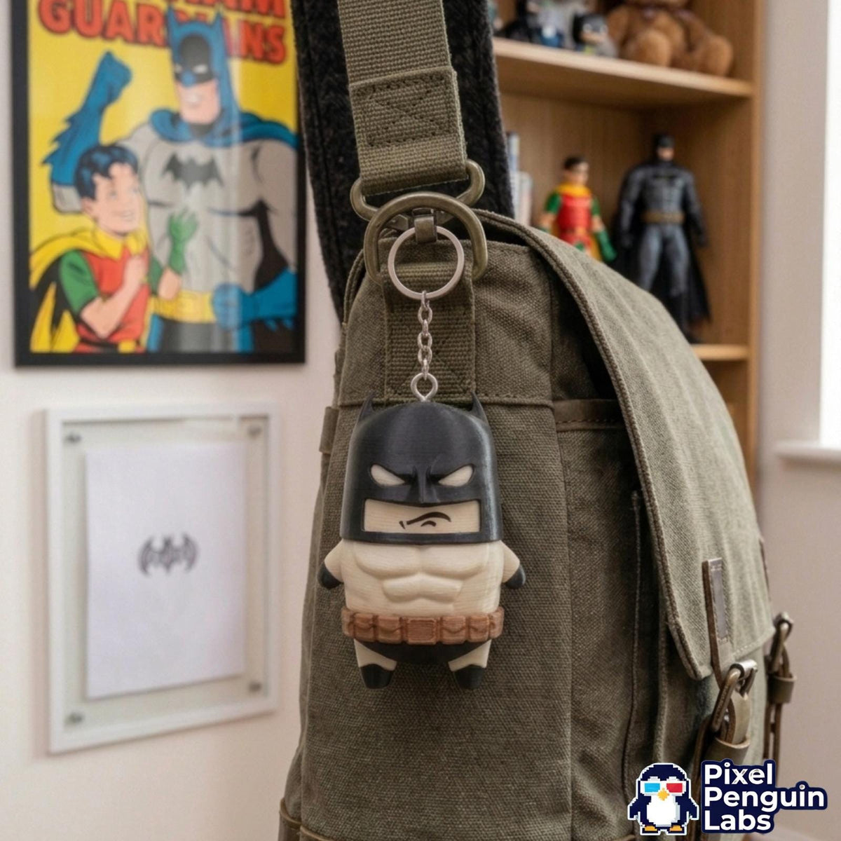 Bat Knight Collectible – 3D Printed Hero Figure & Keychain