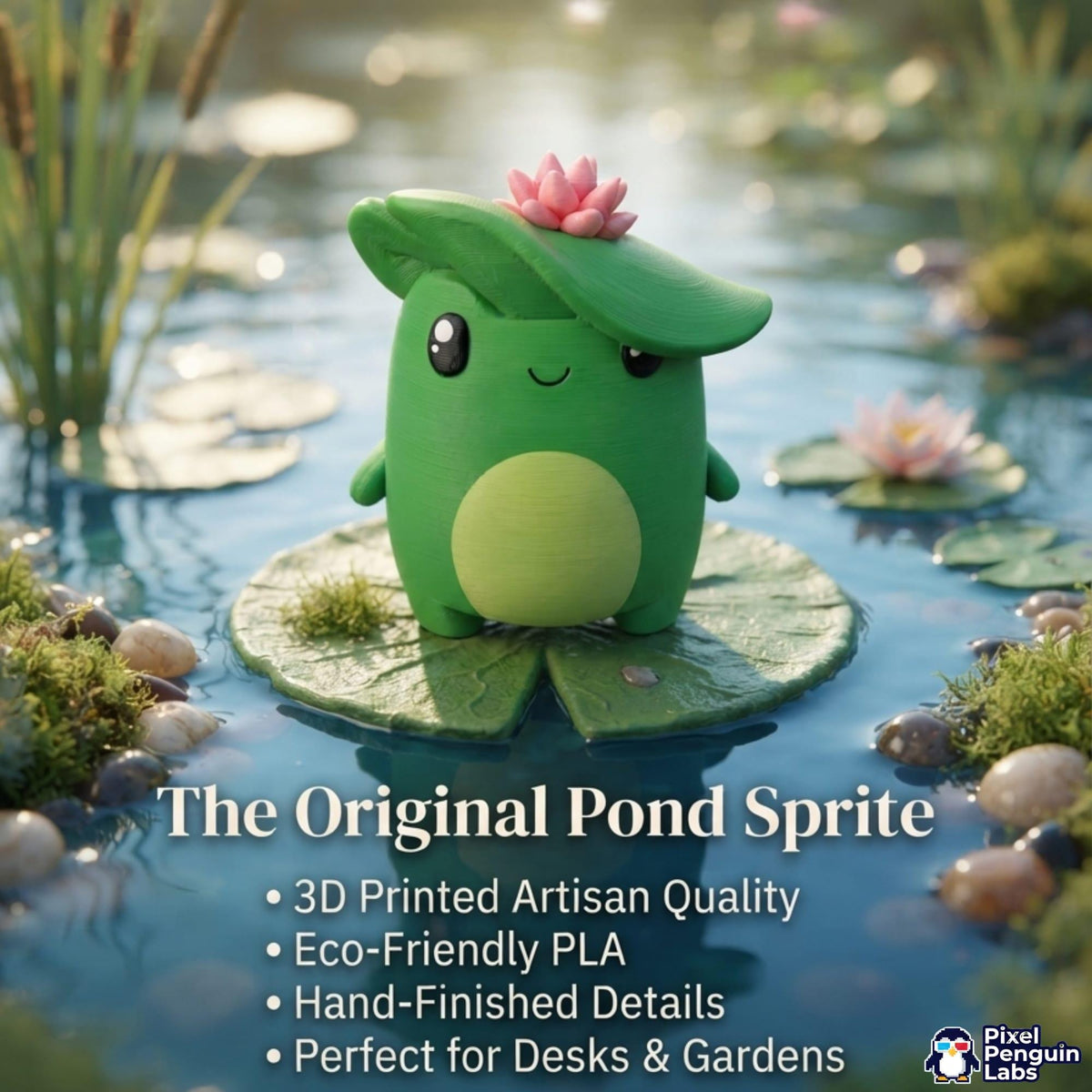 4" Pond Sprite Custom 3D Printed Sprite & Desk Companion