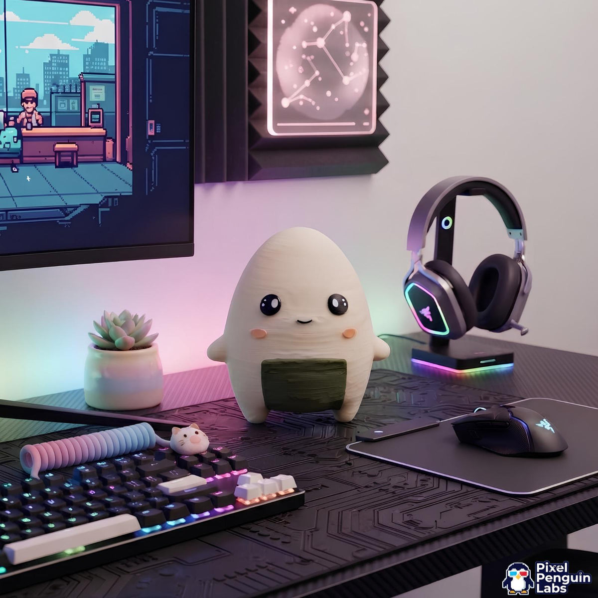 Sushi Buddy Keychain Custom 3D Printed Sprite & Desk Companion