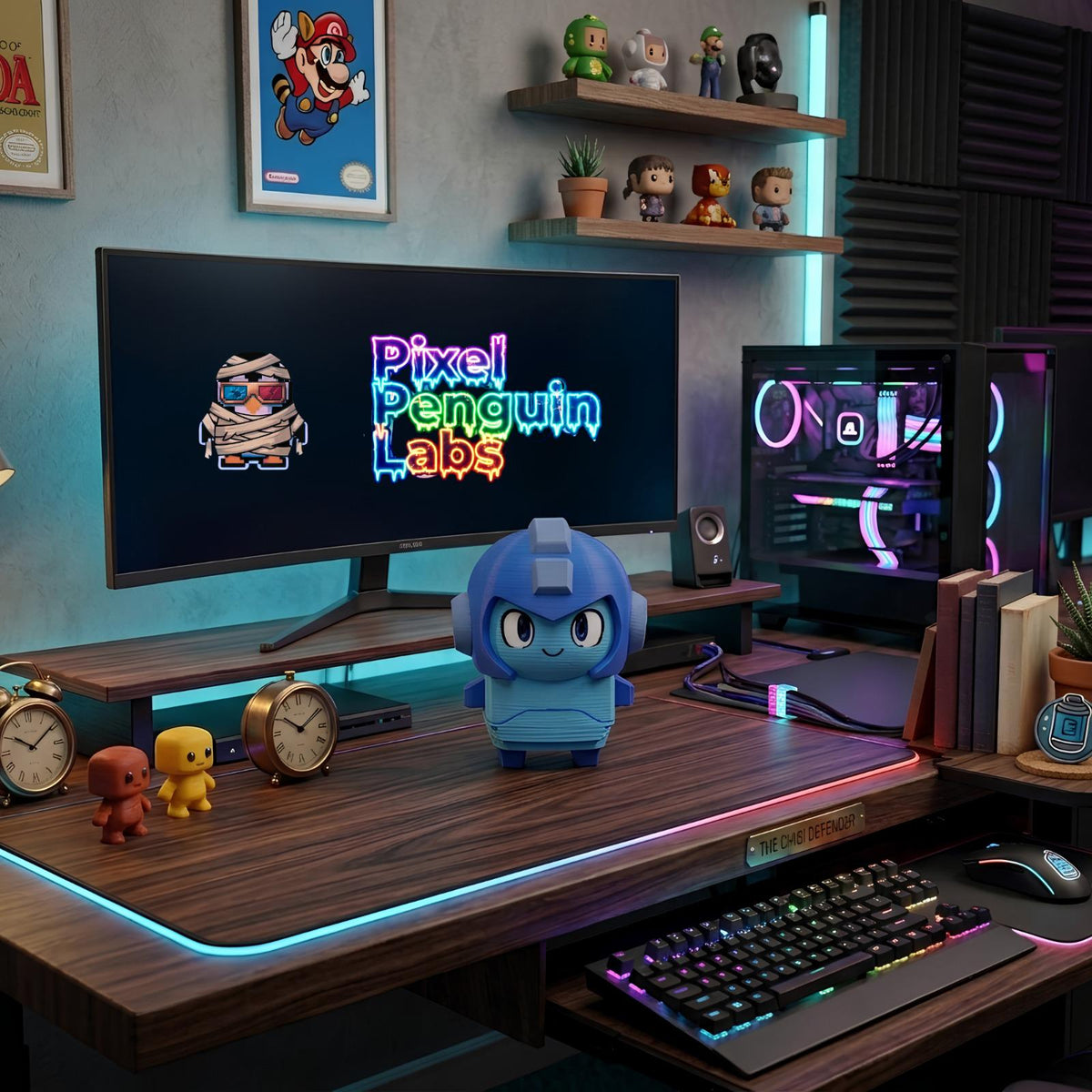 Mega.M Sprite Keychain Custom 3D Printed Sprite & Desk Companion