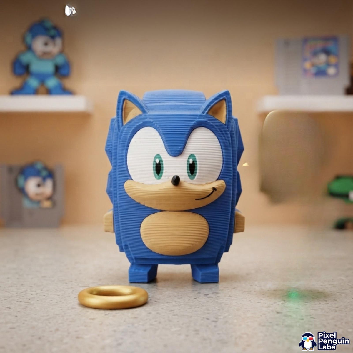 S Hedgehog Sprite Keychain Custom 3D Printed Sprite & Desk Companion