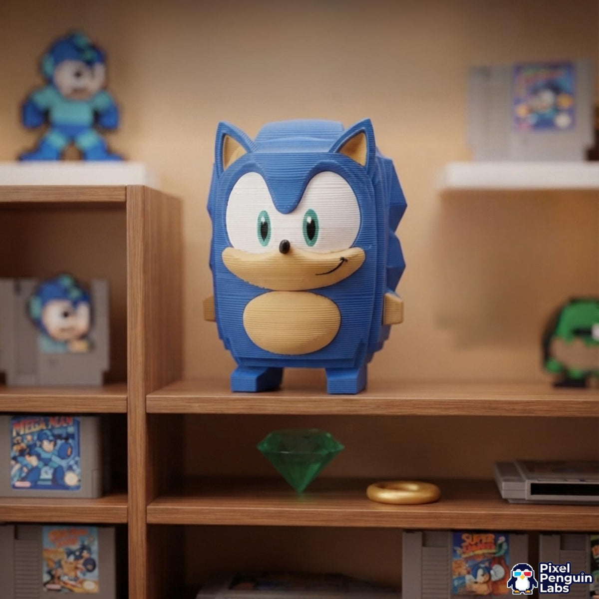 S Hedgehog Sprite Keychain Custom 3D Printed Sprite & Desk Companion