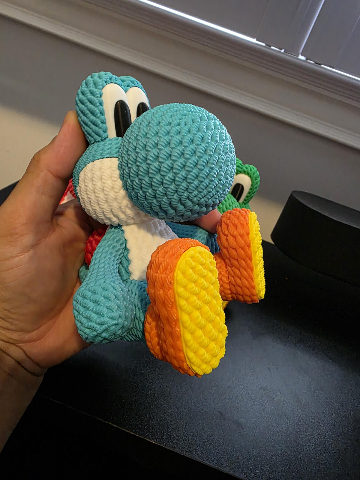 3D Printed Knitted Yo-shi Figure – Desk Decor Gaming Companion