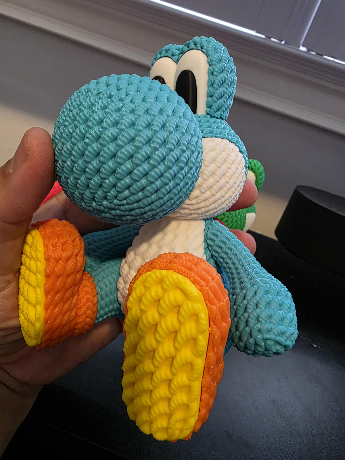 3D Printed Knitted Yo-shi Figure – Desk Decor Gaming Companion