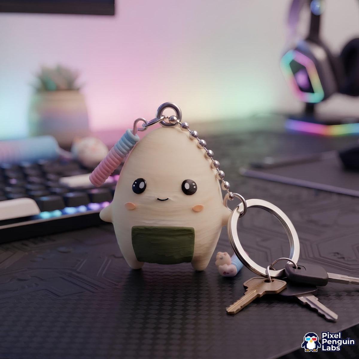 Sushi Buddy Keychain Custom 3D Printed Sprite & Desk Companion