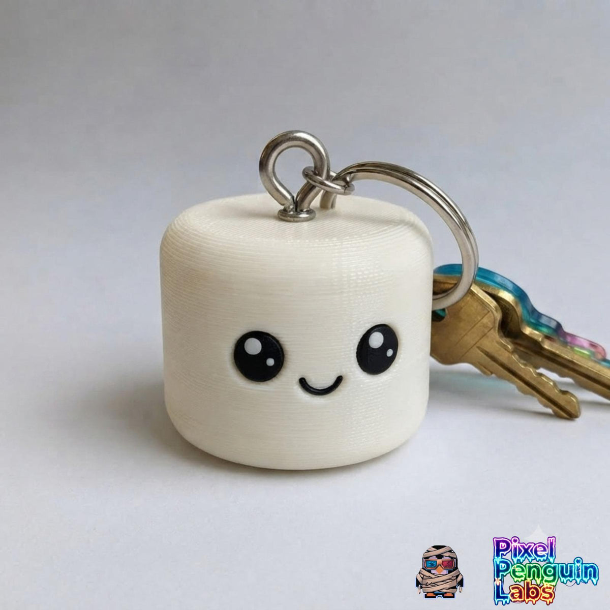 Cute Marshmallow Keychain Custom Backpack Buddies 3D Printed