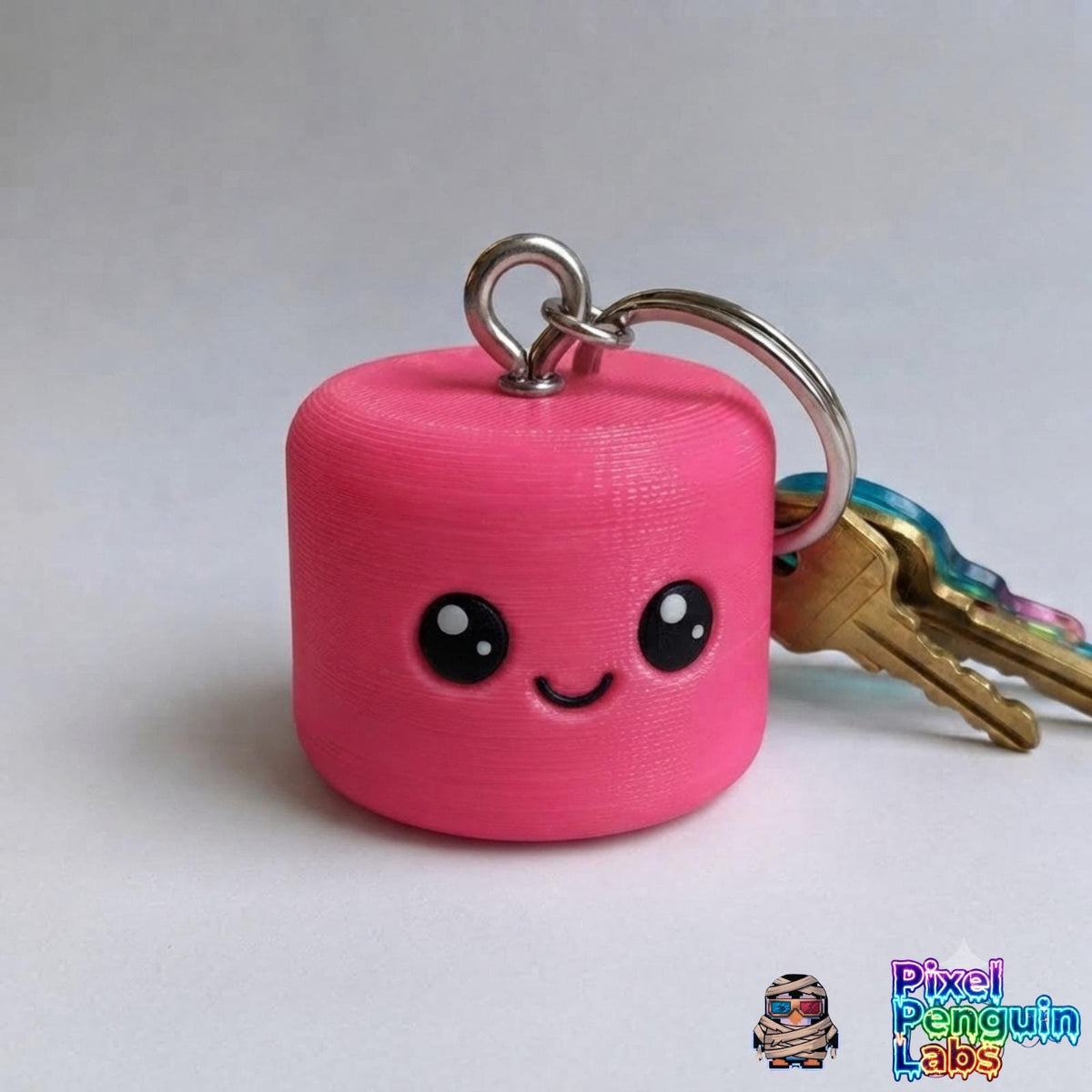 Cute Marshmallow Keychain Custom Backpack Buddies 3D Printed