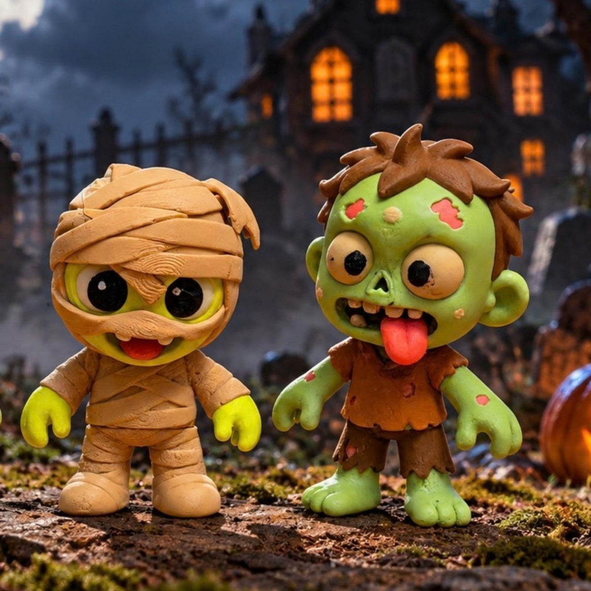 Cute Monster Keychain, 3D Printed Halloween Charm, Cute Autumn Bag Buddy