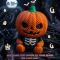 Knitted Pumpkin Keychain V2, 3D Printed Halloween Charm, Cute Autumn Bag Buddy