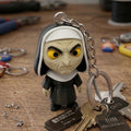 Creepy Nun Keychain, 3D Printed Halloween Charm, Cute Autumn Bag Buddy