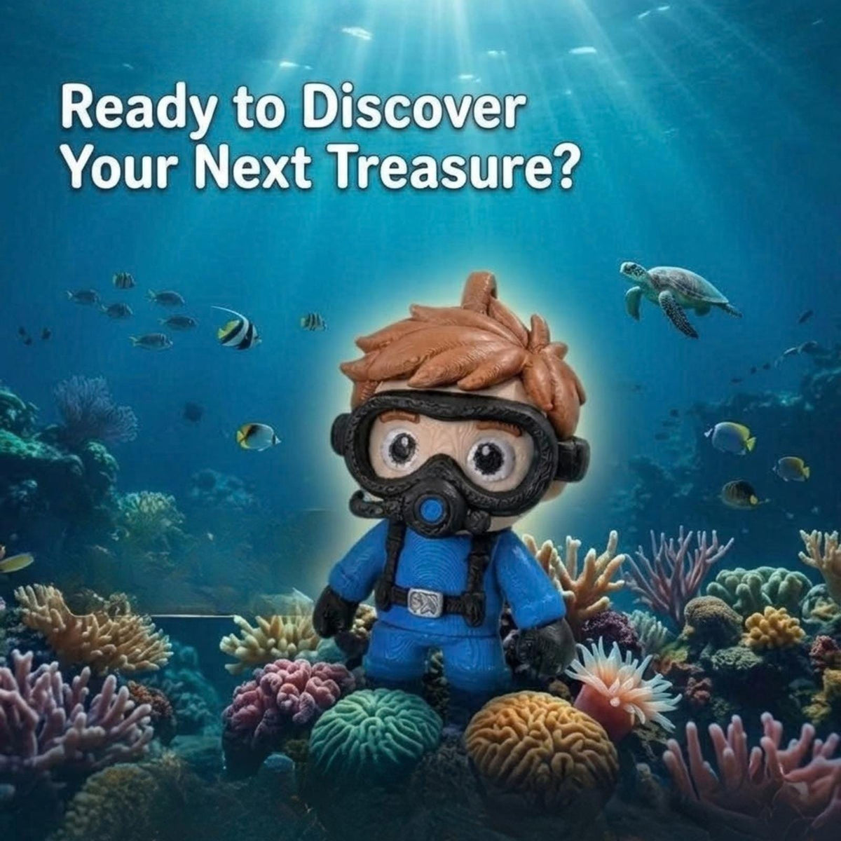 Scuba Diver Keychain, 3D Printed Halloween Charm, Cute Autumn Bag Buddy