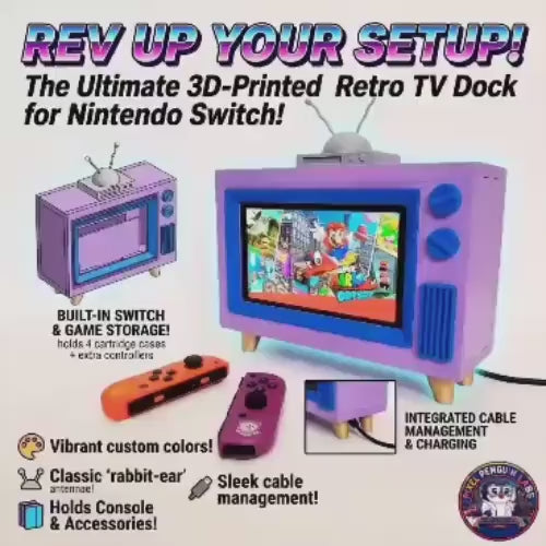 The Ultimate Simpsons Retro TV Nintendo Switch Dock & Storage Organizer