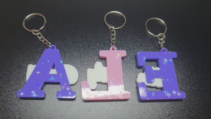 Personalized name letter keychain